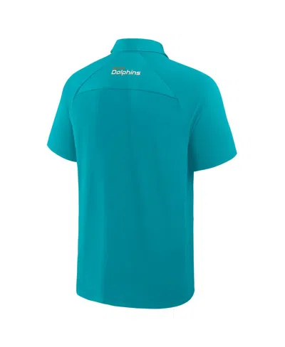 Fanatics Men'sâ Aqua Miami Dolphins Back Around Raglan Polo Shirt In Blue