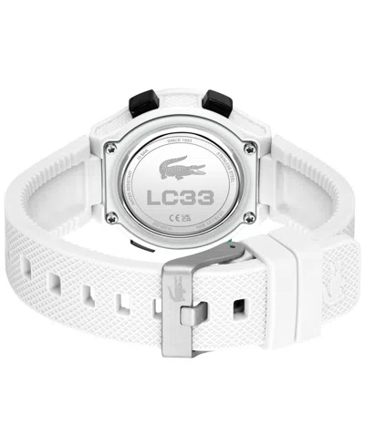 Lacoste Kid's Lc33 White Silicone Strap Watch, 32.6mm In White