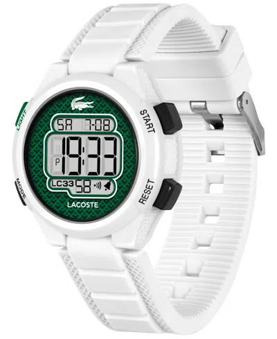Lacoste Kid's Lc33 White Silicone Strap Watch, 32.6mm In White