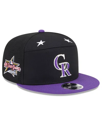 New Era Men's Black/purple Colorado Rockies 2025 Mlb All-star Game Side Patch 9fifty Snapback Hat