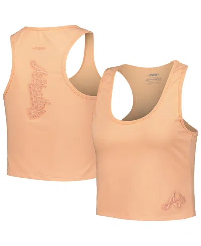 Pro Standard Women's Orange Atlanta Braves Neutral Fitted Racerback Tank Top In Neutral