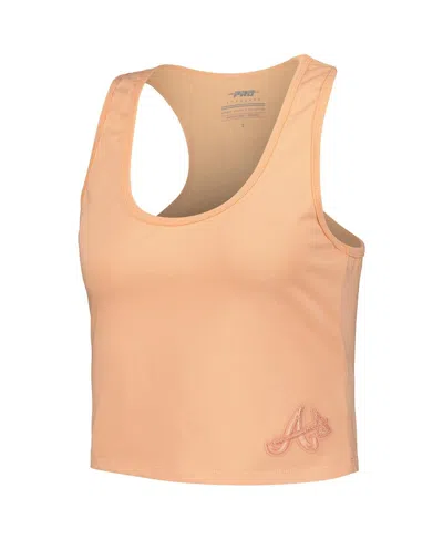Pro Standard Women's Orange Atlanta Braves Neutral Fitted Racerback Tank Top In Neutral