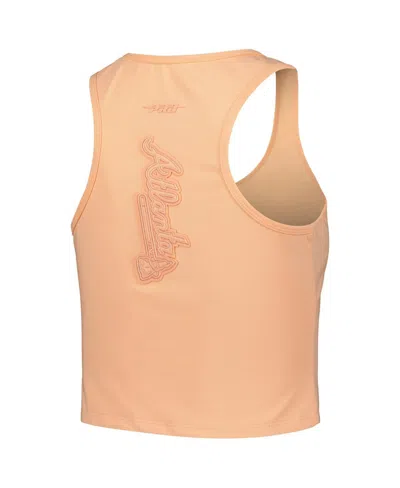 Pro Standard Women's Orange Atlanta Braves Neutral Fitted Racerback Tank Top In Neutral