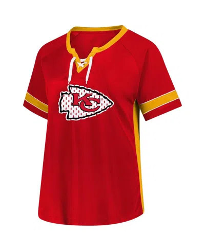 Fanatics Women'sâ Travis Kelce Red Kansas City Chiefs Plus Size Name Number Lace-up T-shirt In Red