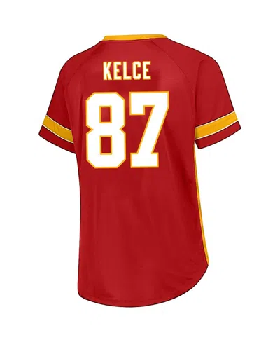 Fanatics Women'sâ Travis Kelce Red Kansas City Chiefs Plus Size Name Number Lace-up T-shirt In Red
