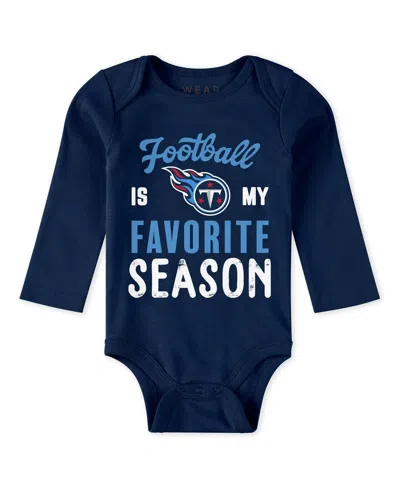 Wear By Erin Andrews Baby Boys And Girls 3-piece Tennessee Titans Turn Me Around Bodysuits And Pant Set In Blue