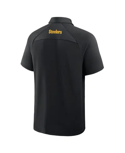 Fanatics Men'sâ Black Pittsburgh Steelers Back Around Raglan Polo Shirt In Black