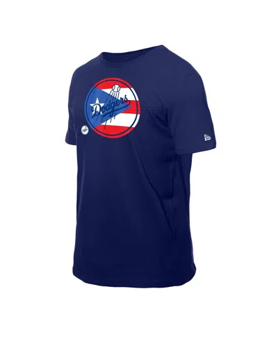 New Era Men's Royal Los Angeles Dodgers Puerto Rican Flag Logo T-shirt In Blue