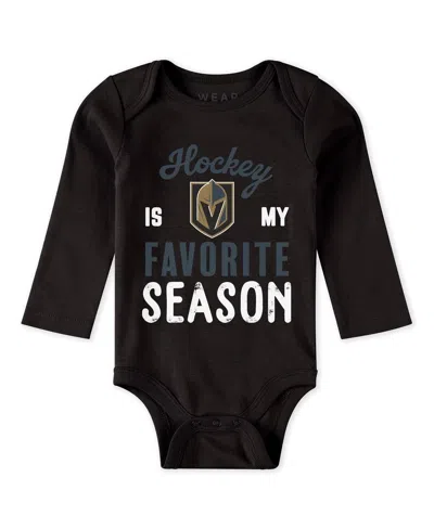 Wear By Erin Andrews Baby Boys And Girls 3-piece Vegas Golden Knights Turn Me Around Bodysuits And Pants Set In Black