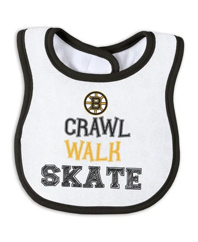 Wear By Erin Andrews Baby Boys And Girls Boston Bruins Sleep And Play Sleeper With Bib Set In White
