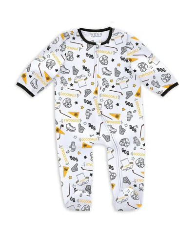 Wear By Erin Andrews Baby Boys And Girls Boston Bruins Sleep And Play Sleeper With Bib Set In White