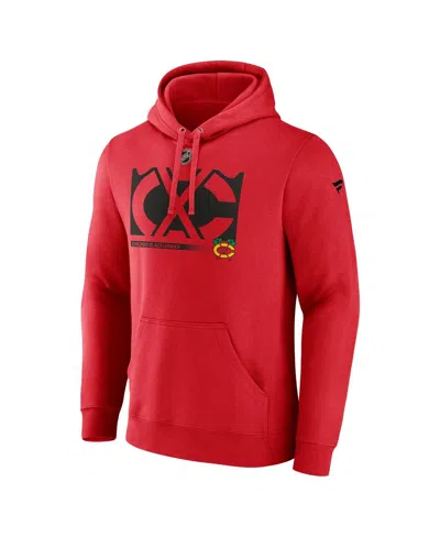 Fanatics Men's Red Chicago Blackhawks Fleece Pullover Hoodie In Red
