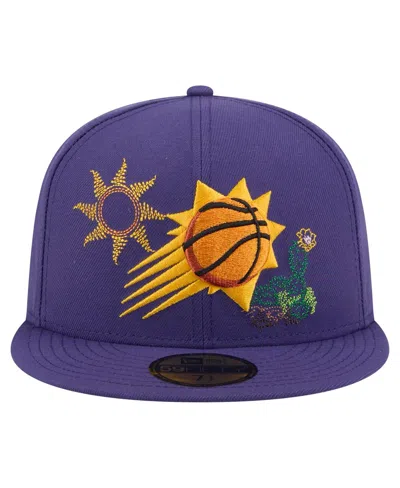 New Era Men's Purple Phoenix Suns State Stitch 59fifty Fitted Hat
