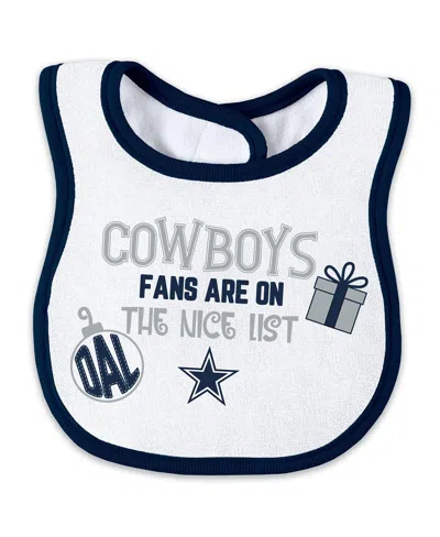 Wear By Erin Andrews Baby Boys And Girls Las Vegas Raiders Allover Print Full-zip Sleeper With Bib Set In Blue