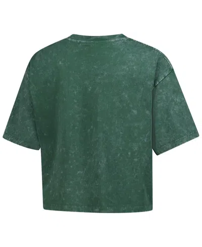 New Era Women's Green Green Bay Packers Cropped Boxy Sport Classics Mineral Wash T-shirt