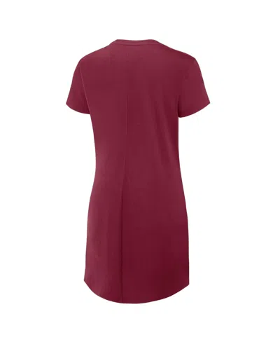 Fanatics Women's Garnet Florida State Seminoles Ruched Drape T-shirt Dress In Burgundy
