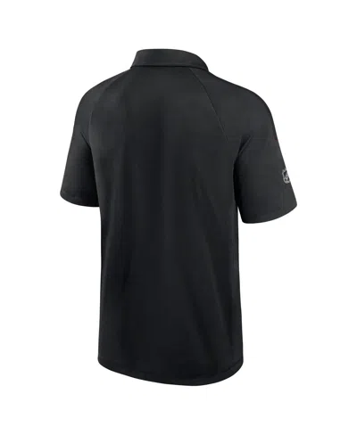 Fanatics Men'sâ Black Chicago Blackhawks Authentic Pro Rink Raglan Polo Shirt In Black