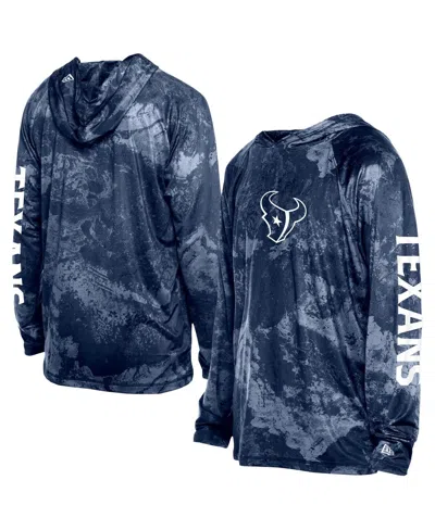 New Era Men'sâ Navy Houston Texans Realtree Xtreme Camo Raglan Long Sleeve Hooded T-shirt In Blue