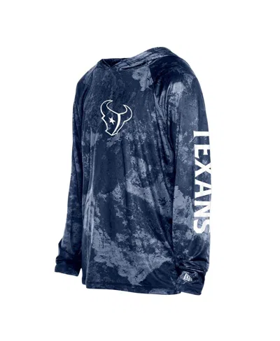 New Era Men'sâ Navy Houston Texans Realtree Xtreme Camo Raglan Long Sleeve Hooded T-shirt In Blue