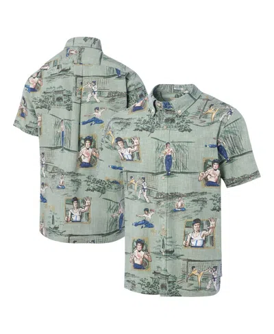 Reyn Spooner Men's Bruce Lee Green Hollywood Icons Little Dragon Tailored Button-down Shirt In Green