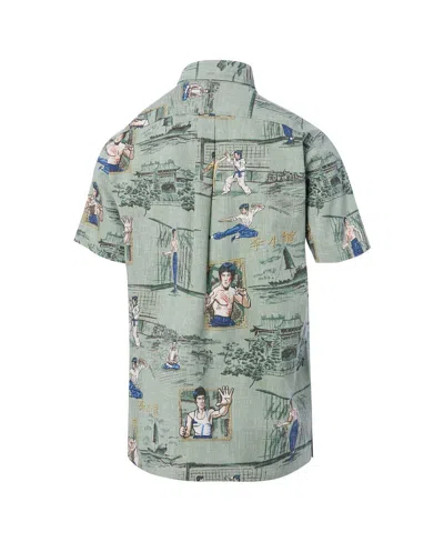 Reyn Spooner Men's Bruce Lee Green Hollywood Icons Little Dragon Tailored Button-down Shirt In Green