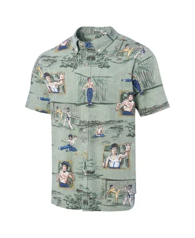 Reyn Spooner Men's Bruce Lee Green Hollywood Icons Little Dragon Tailored Button-down Shirt In Green