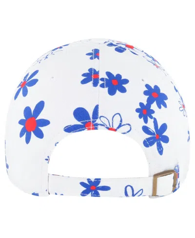 47 Brand Girls Toddler White New York Giants Daisy Delight Clean Up Adjustable Hat In Blue