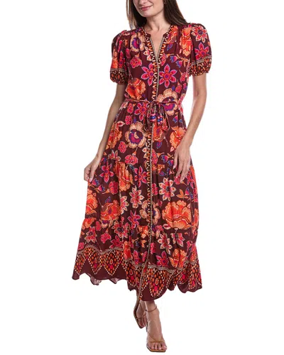 Vince Camuto Puff Sleeve Tiered Maxi Dress In Multi