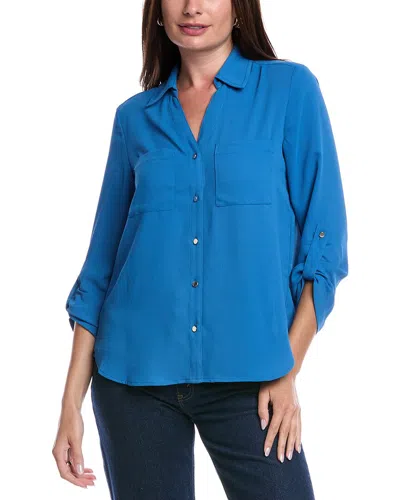 Jones New York Roll Tab Shirt In Blue