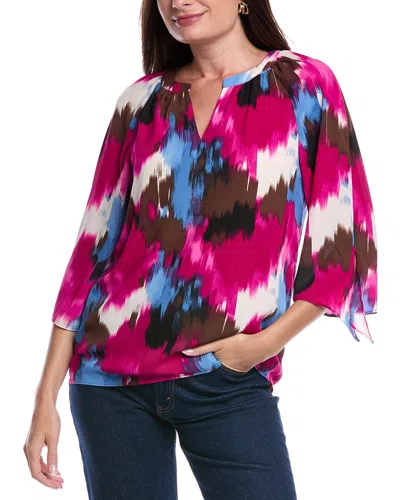 Jones New York Tie-sleeve Blouse In Multi