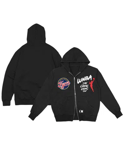 Round21 Men's And Women'sâ Black Indiana Fever Double-zip Hoodie