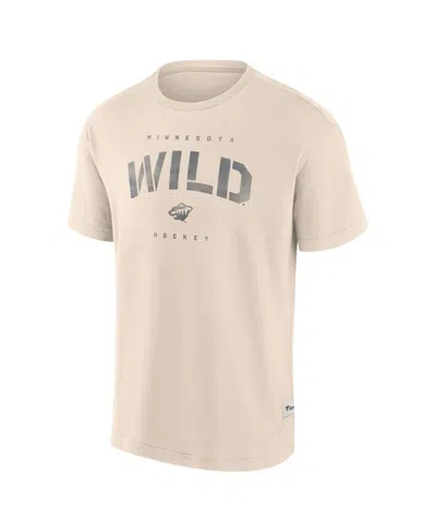 Fanatics Men's Cream Minnesota Wild Elements Weathered Tonal Future Ground T-shirt In Neutral