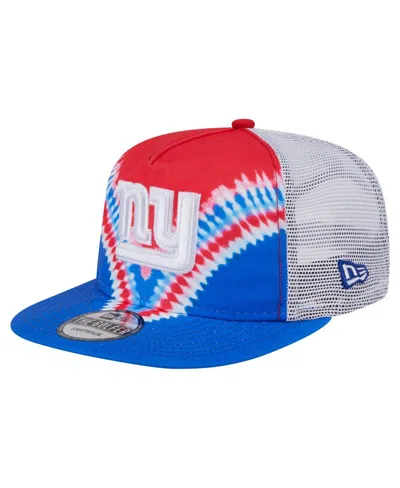New Era Men's Red/royal New York Giants Throwback Dye Golfer Snapback Hat