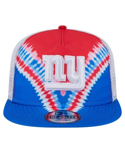 New Era Men's Red/royal New York Giants Throwback Dye Golfer Snapback Hat