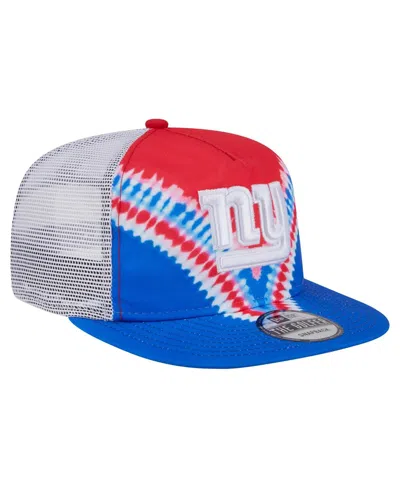 New Era Men's Red/royal New York Giants Throwback Dye Golfer Snapback Hat