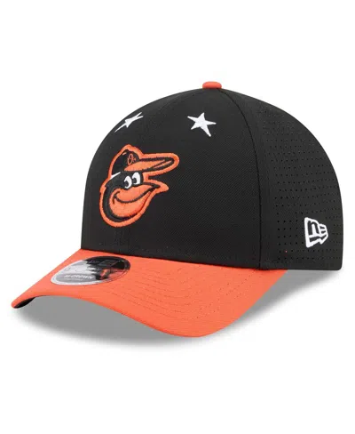New Era Men's Black/orange Baltimore Orioles 2025 Mlb All-star Game 9forty M-crown Adjustable Hat