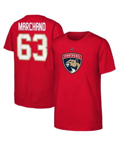 Outerstuff Big Boys And Girls Brad Marchand Red Florida Panthers Player Name Number T-shirt In Red