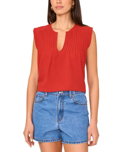 Vince Camuto Crepe Tank In Red