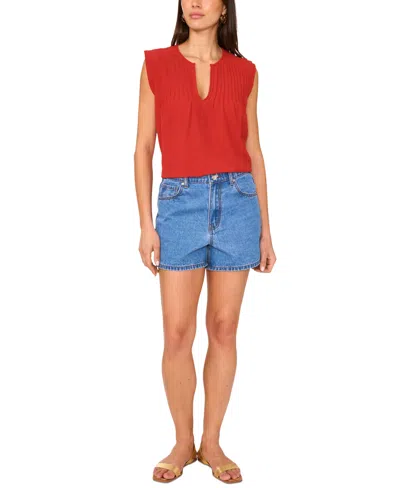 Vince Camuto Crepe Tank In Red