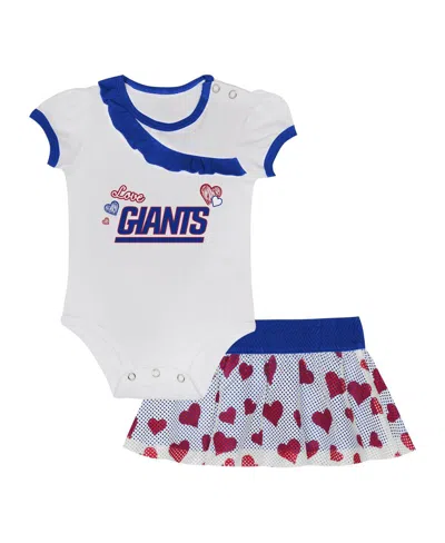 Outerstuff Baby Boys And Girls 2-piece New York Giants Love My Team Bodysuit And Skirt Set In White