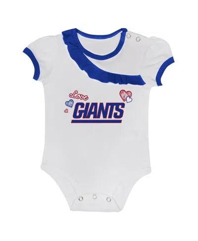 Outerstuff Baby Boys And Girls 2-piece New York Giants Love My Team Bodysuit And Skirt Set In White