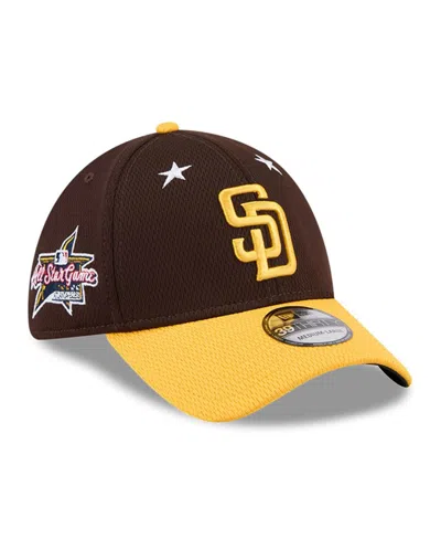 New Era Men's Brown/gold San Diego Padres 2025 Mlb All-star Game 39thirty Flex Hat