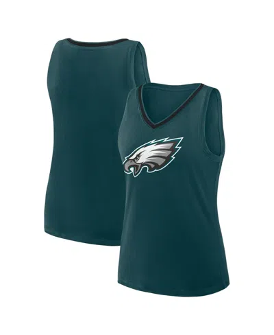 Logo Athletic Women's Midnight Green Philadelphia Eagles Plus Size Stellar Win V-neck Tank Top