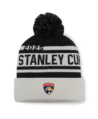 Fanatics Men's Black Florida Panthers 2025 Stanley Cup Champions Cuffed Knit With Pom Hat