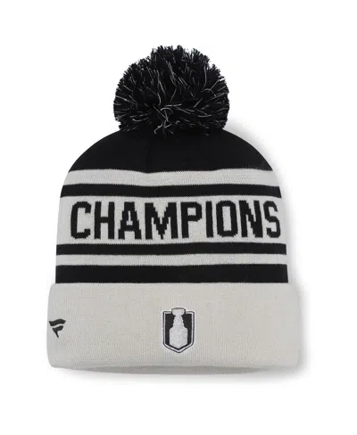 Fanatics Men's Black Florida Panthers 2025 Stanley Cup Champions Cuffed Knit With Pom Hat