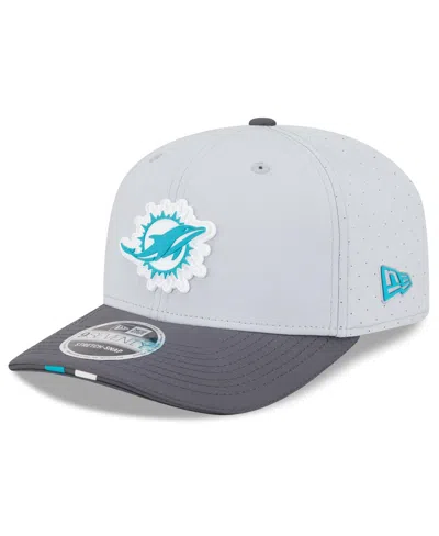 New Era Men's Gray/graphite Miami Dolphins 2025 Nfl Training Camp 9seventy Adjustable Hat