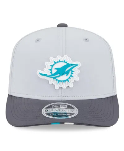 New Era Men's Gray/graphite Miami Dolphins 2025 Nfl Training Camp 9seventy Adjustable Hat