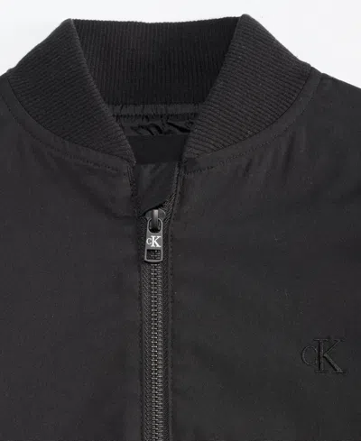 Calvin Klein Big Boys Ckj Cotton Light Bomber Jacket In Black