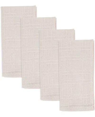 Saro Lifestyle Classic Stitched Plaid Napkins, 20" X 20"