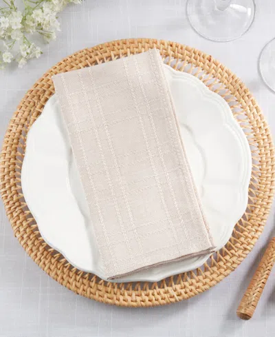 Saro Lifestyle Classic Stitched Plaid Napkins, 20" X 20"